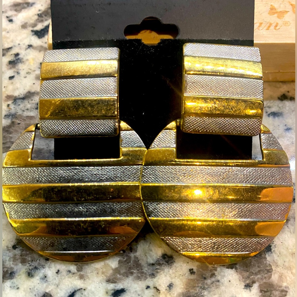 Vintage Gold and Silver Dangle Earrings